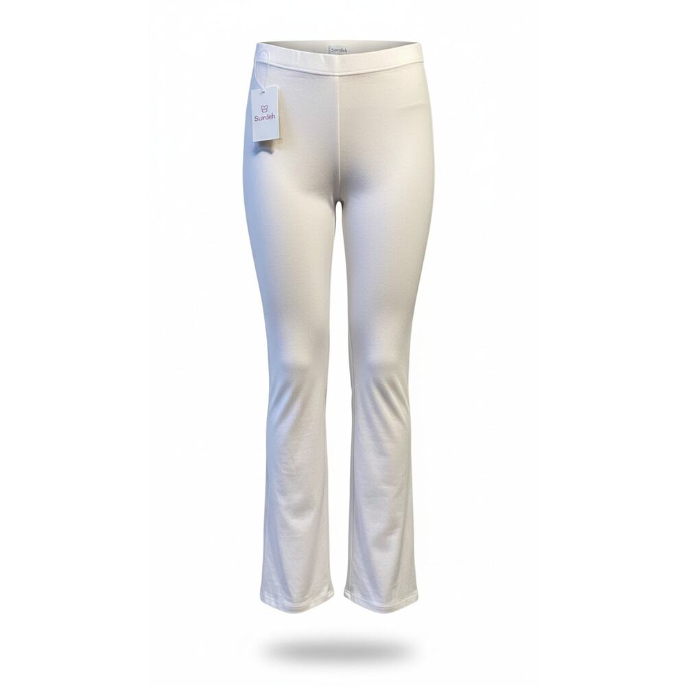 NWT Aritzia Sundeh Dress‎ Pants Women's Medium White Pull-On Stretch Bootcut